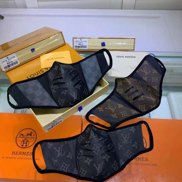 The Lux Monogram Bespoke Hand Made Mask Black/Brown