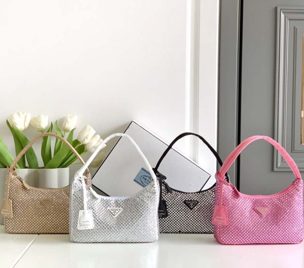 AAA- Satin mini bag with artificial crystals