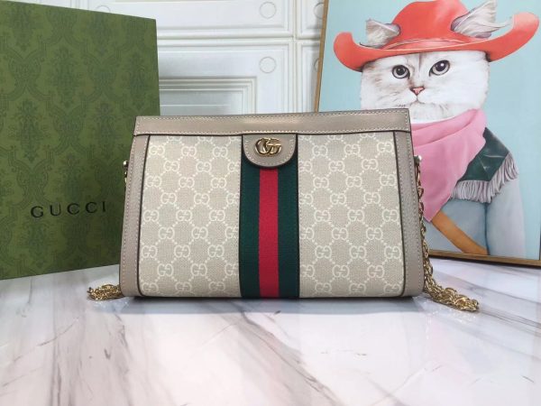 Ophidia small shoulder bag Beige/Black