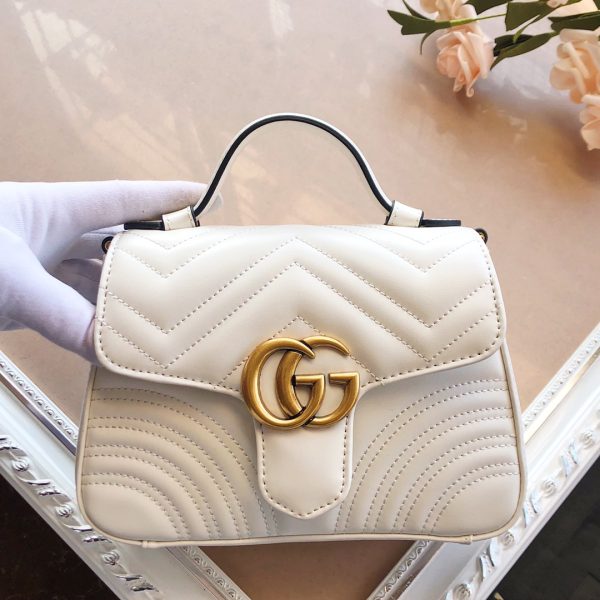 Marmont mini top handle bag White/Pink/Red