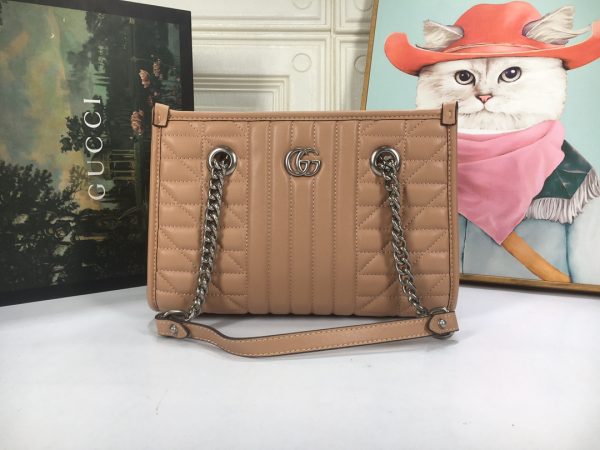 Marmont small tote bag- Brown/Gray/White