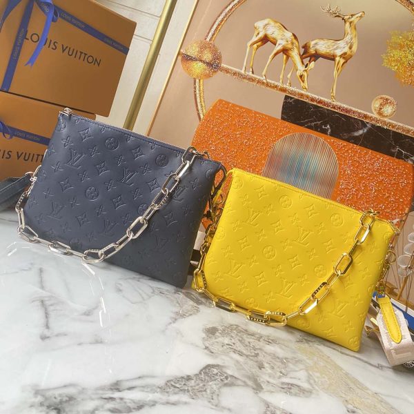 Coussin PM handbag- Navy/Yellow
