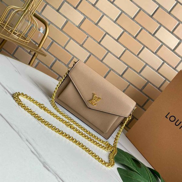 MYLOCKME CHAIN BAG M56137 BEIGE/NAVY/PINK