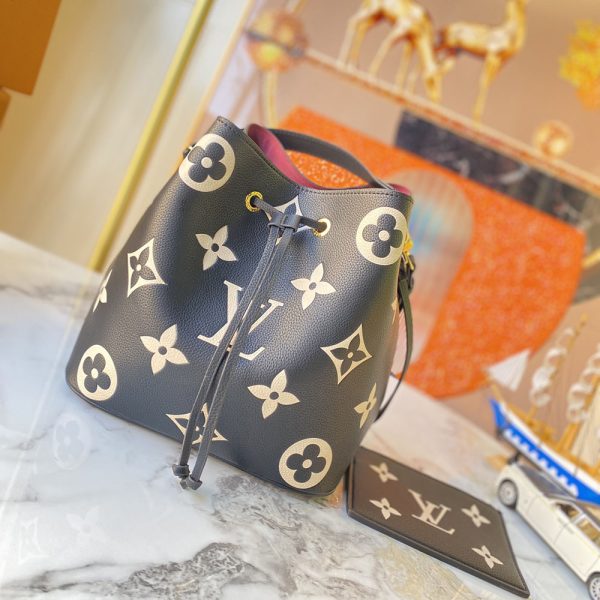 NÉONOÉ MM Bucket Bag- Black/Brown