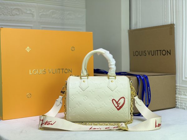Limited edition Speedy Bandoulière 22 White/Pink