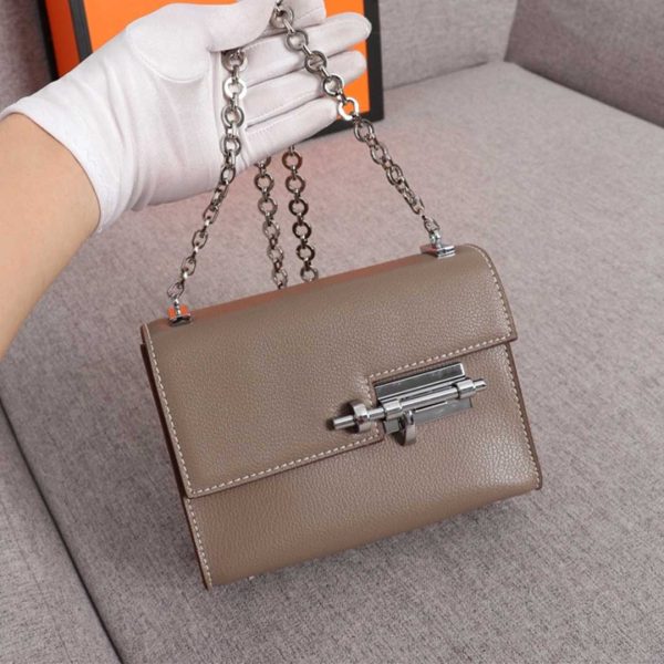 Verrou Chaine mini bag BEIGE/BLACK/BROWN