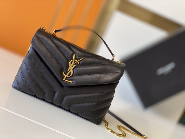 Loulou Small Bag In MatelassÉ "Y" Leather- Black/Beige/Red