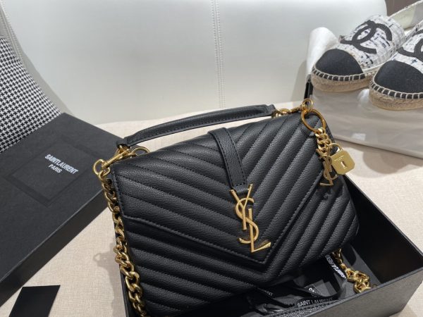 Envelope Medium Bag In Mix Embossed Leather-Gold