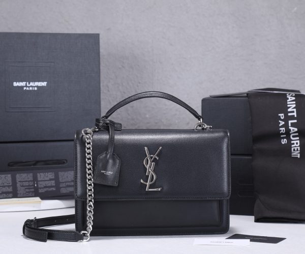 Sunset Medium Top Handle Bag- Black