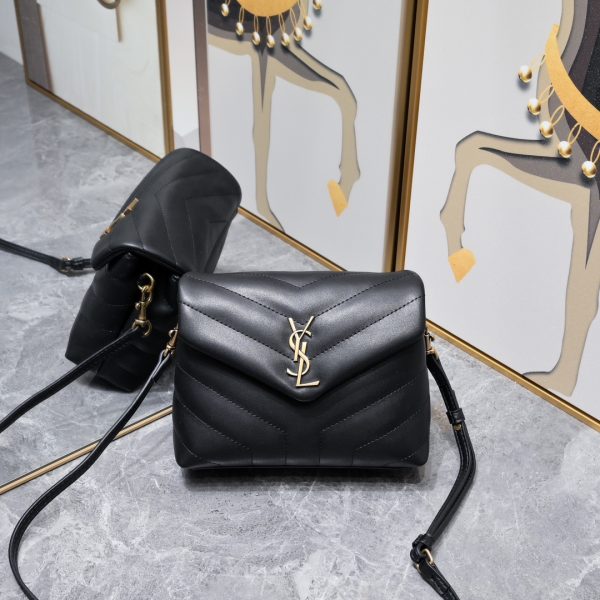 LOULOU TOY STRAP BAG IN QUILTED "Y" LEATHER