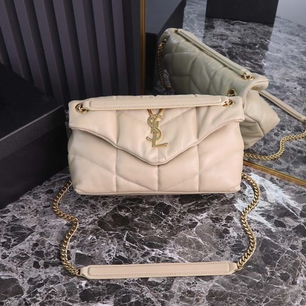 Puffer Small Chain Bag Black/Beige
