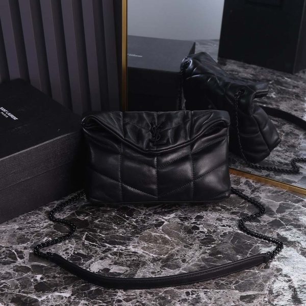 Puffer Toy Bag Black/Silver