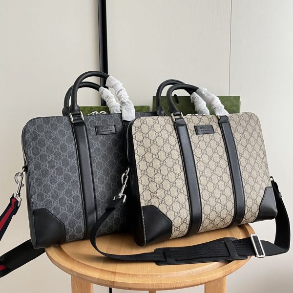 GG BRIEFCASE black/beige