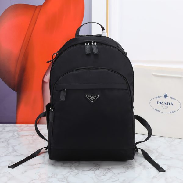 Re-Nylon and Saffiano leather backpack