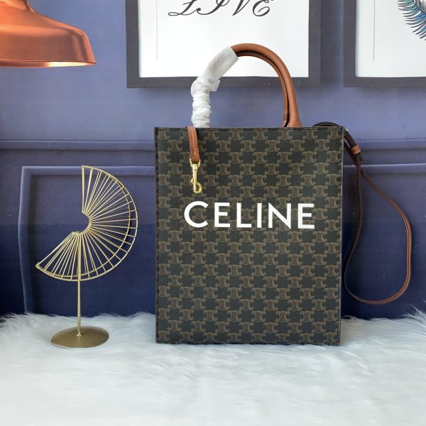SMALL CABAS VERTICAL IN TRIOMPHE CANVAS AND CALFSKIN