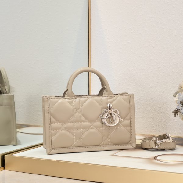 Mini Dior Book Tote beige calfskin