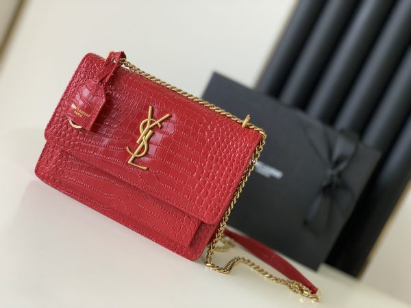 Sunset Medium In Crocodile Embossed Shiny Leather rg