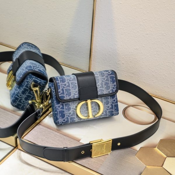 Denim 30 Montaigne Mini Box Bag