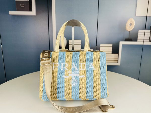Small crochet tote bag blue