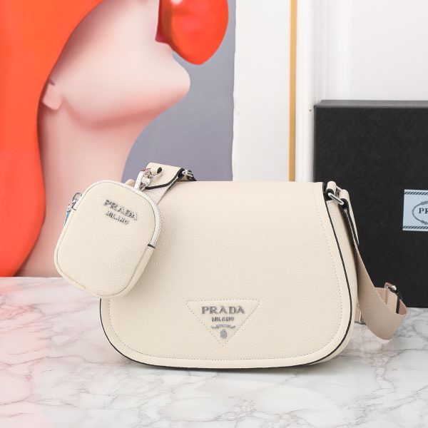 Prada Vitello Daino Soft Leather Bag white