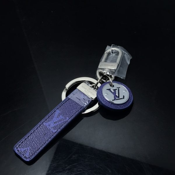Blue Monogram Key Holder Bag Charm J10