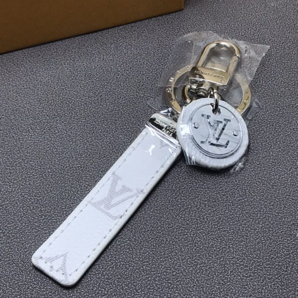 White Monogram Key Holder Bag Charm J09