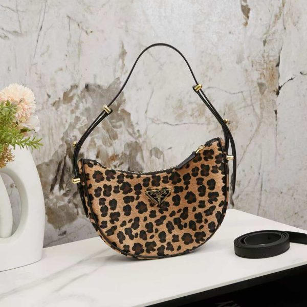 Prada Arqué printed leather shoulder bag