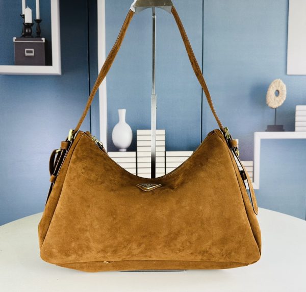 Prada Aimée large suede shoulder bag