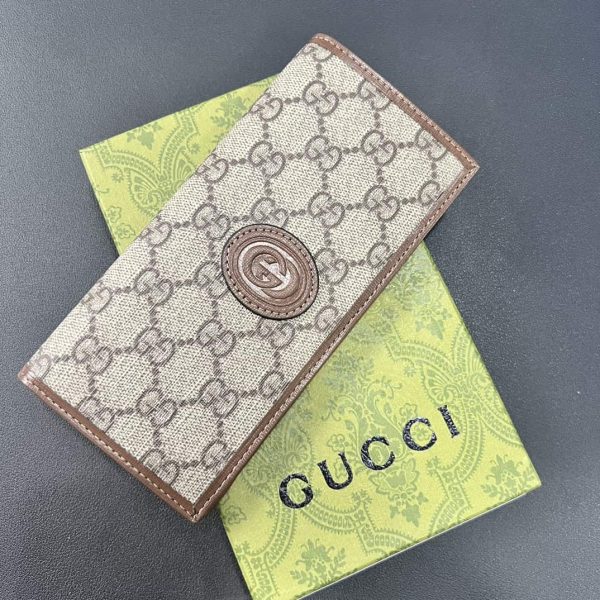 Wallet with Interlocking G- Black/Brown