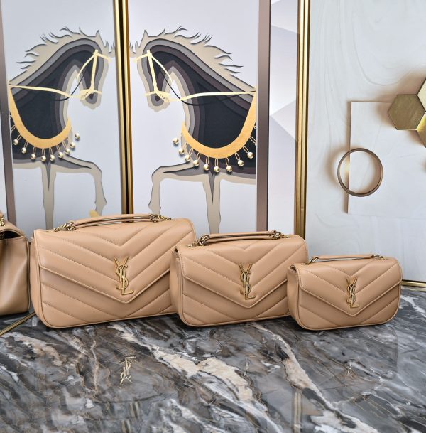 LouLou Mini/Small/Medium In Matelassé Lambskin- Beige