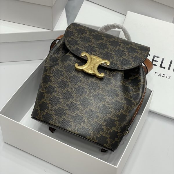 Backpack Bonnie In Triomphe Canvas And Calfskin tan