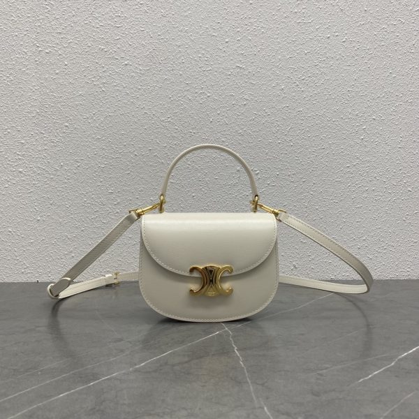 Mini Besace Clea In Patent Calfskin white