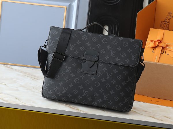 S Lock Briefcase blk mono