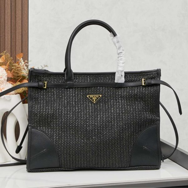 Prada Bonnie extra large handbag black