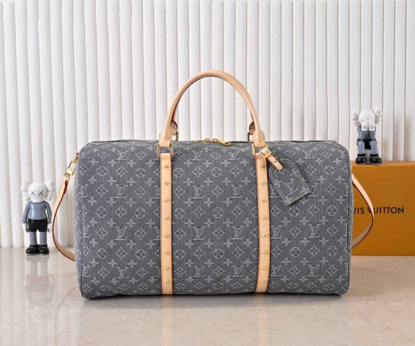 Monogram Denim cotton Keepall Bandoulière 50