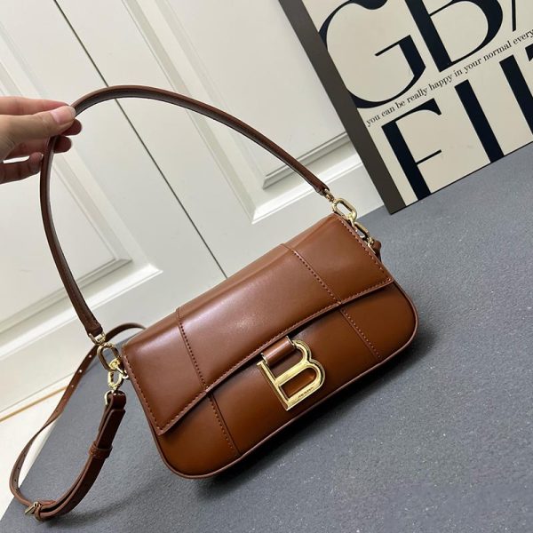 Hourglass Sling Bag Small-gold hardware brown