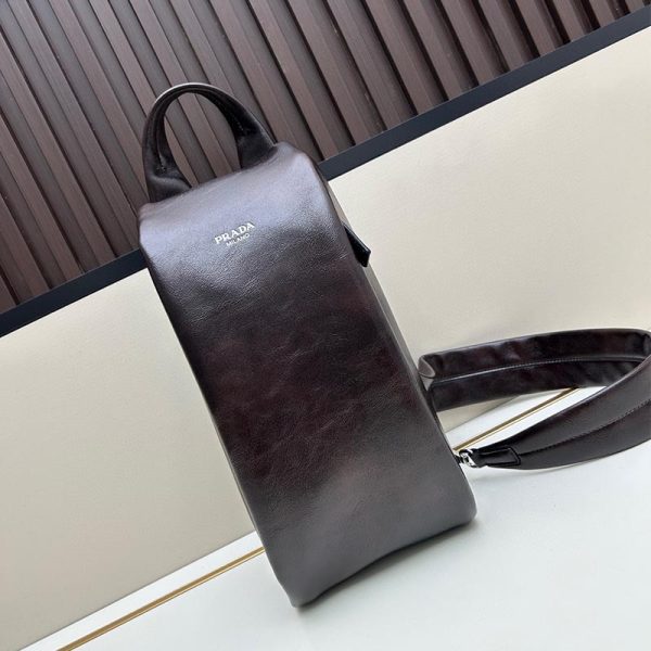 Nappa leather backpack darkbrown