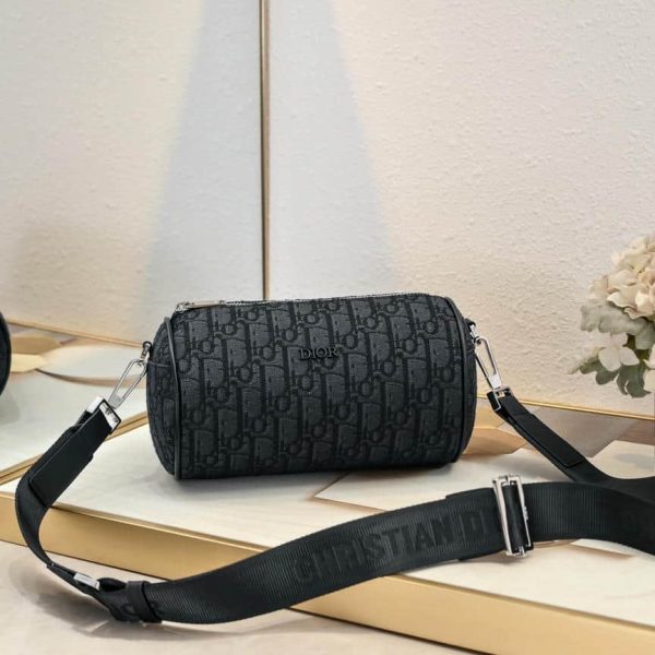 Mini Oblique Roller Messenger Bag black
