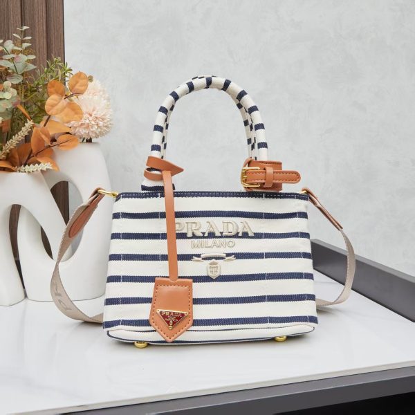 Prada Jardinière striped cotton canvas mini-bag