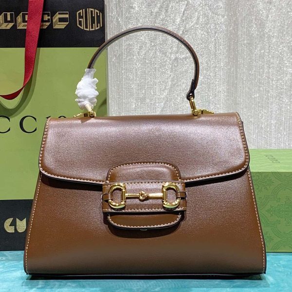 Gucci Horsebit 1955 Medium top handle bag- Brown
