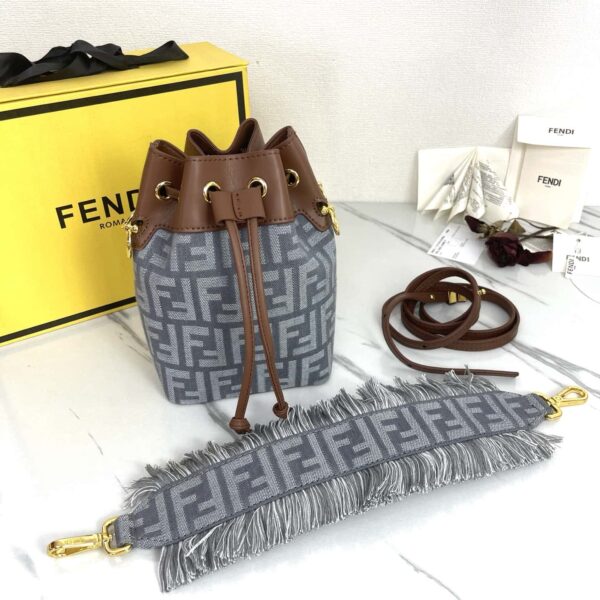 Mon Tresor FF jacquard fabric bag blue