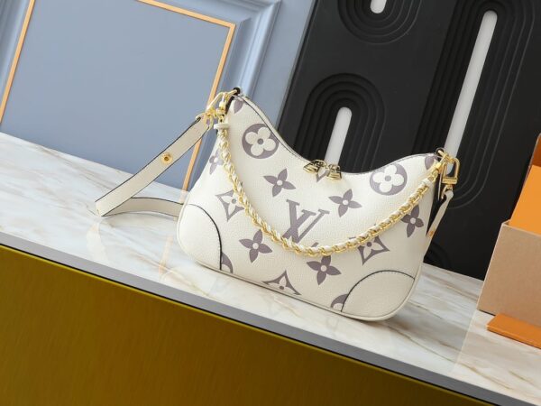 Boulogne PM Bicolor Monogram Empreinte Leather cream