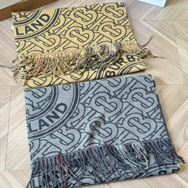 Reversible Monogram & Check Scarf with box