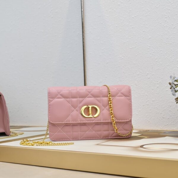 Small Miss Caro Pouch with Chain oblique pink