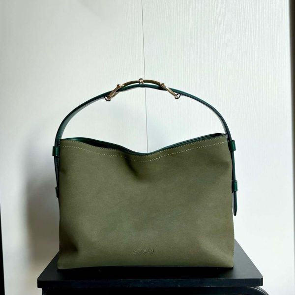 Gucci Beatrix suede medium tote bag Olive
