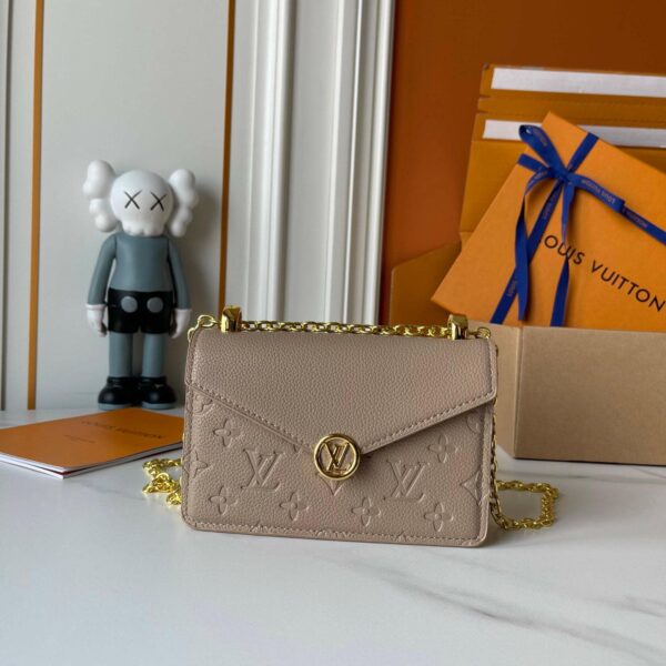 Wallet On Chain Rosy Monogram Empreinte Leather Khaki