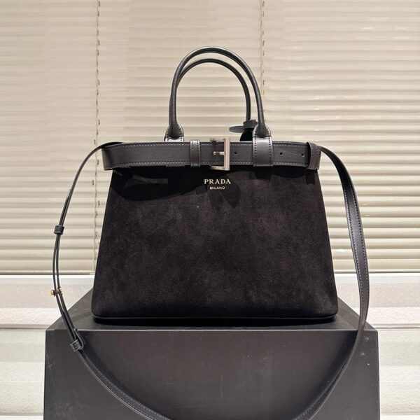 Prada Buckle medium suede bag with belt-3 color