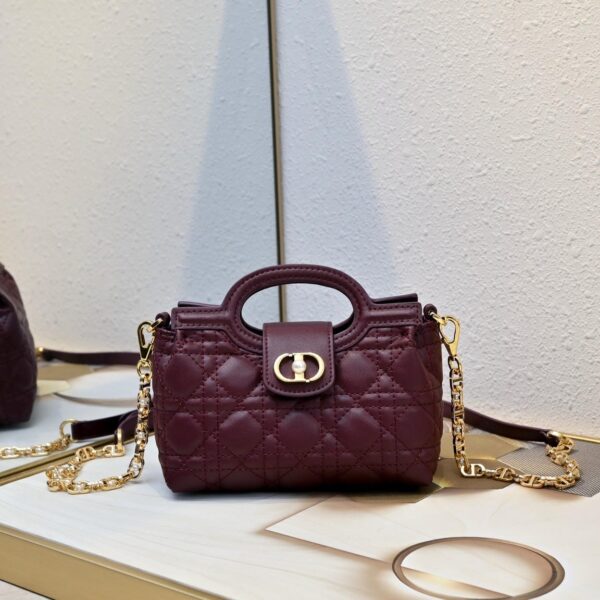 Dior Jolie Top Handle Mini Bag Wine