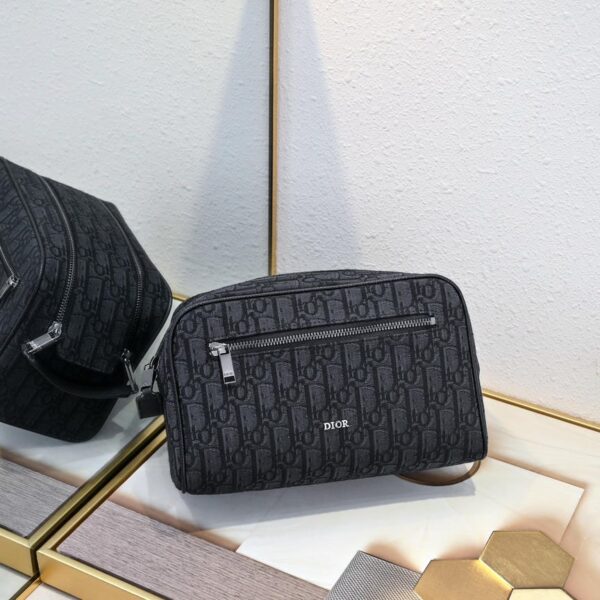 Toiletry Bag Black Dior Oblique Jacquard