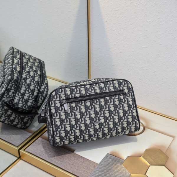 Toiletry Bag Beige and Black Dior Oblique Jacquard